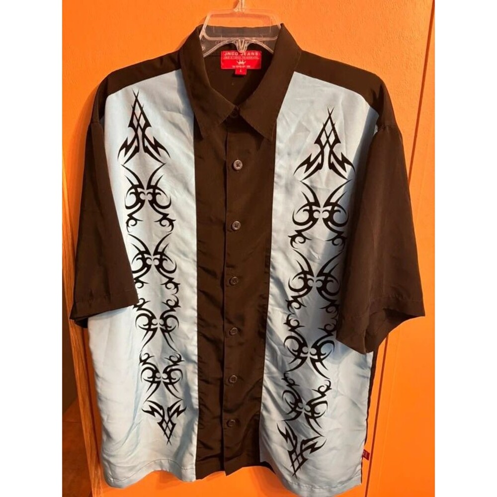 Jnco jeans y2k button up shirt mens sz large vintage tribal 90s